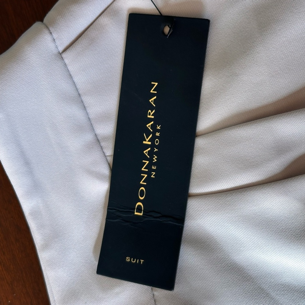 Donna Karen NWT size 0 soft suit Ivory high waisted pleated lined trousers - Picture 7 of 16